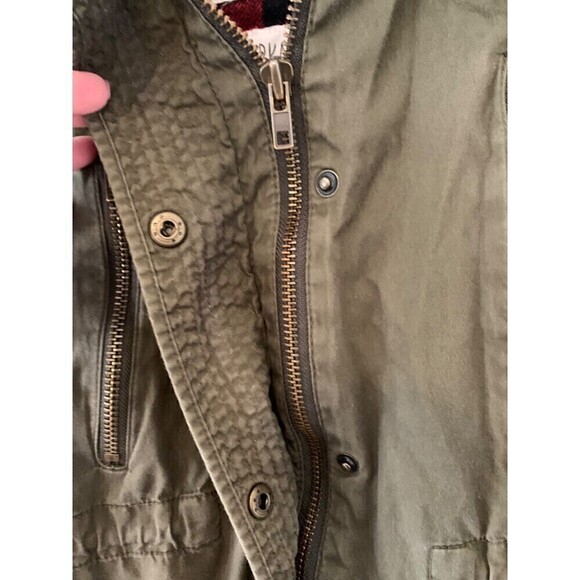 Garage Womens Brown Green Hooded Utility Jacket Zipper Lightweight Size Sz XS - Picture 8 of 11